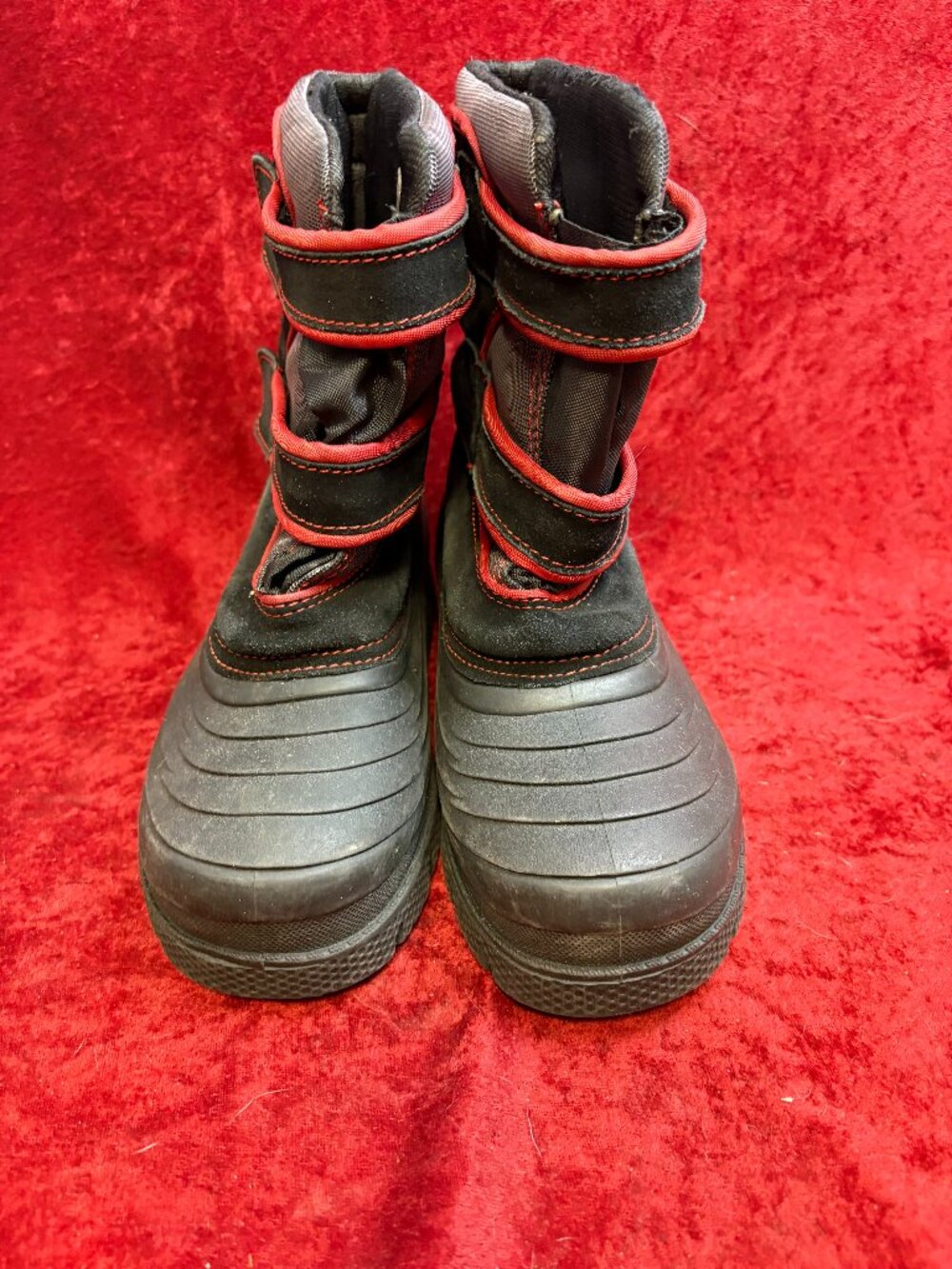 Totes Eddie Black/Red Snow Boots Men's Size US 5M Leather